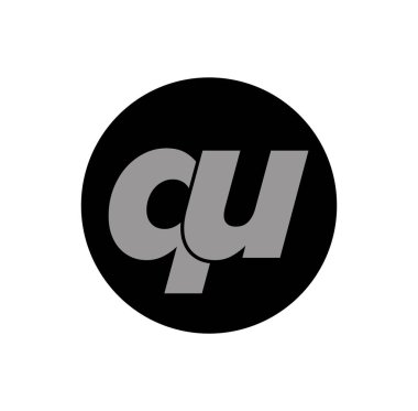 QU Brand ilk harfleri monogram. QU harf simgesi.