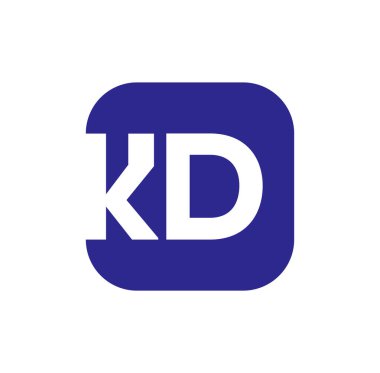 KD tipografi monogramı. KD şirket ilk harf simgesi.