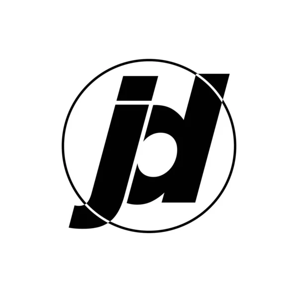JD marka ilk harfler monogram. JD şirket simgesi.