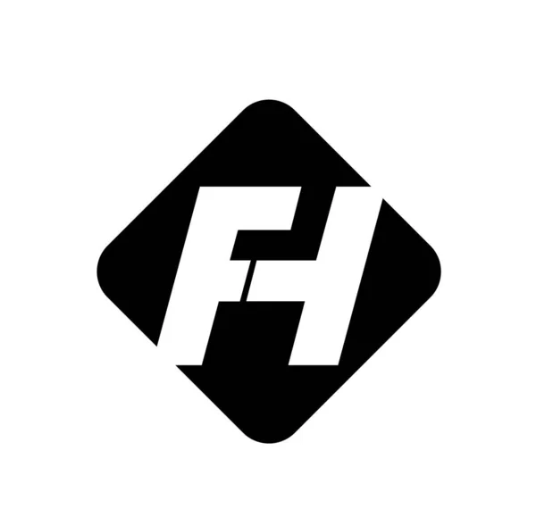 Fh社名は初期文字モノグラムです Fhブランドベクトルアイコン — ストックベクタ