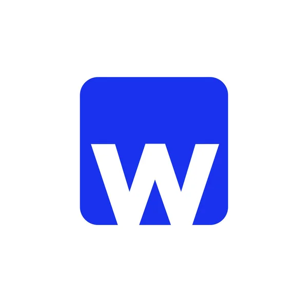 Nazwa Firmy Początkowa Ikona Litery Niebieskim Placu — Wektor stockowy