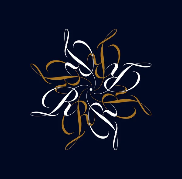 Κομψό Λουλούδι Mandala Εικονίδιο Μονογράφημα Αρχικών Γραμμάτων — Διανυσματικό Αρχείο