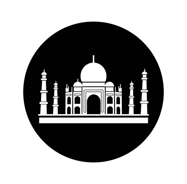 Taj Mahal 아이콘입니다 타지마할 그래픽 기호를 만드는 — 스톡 벡터