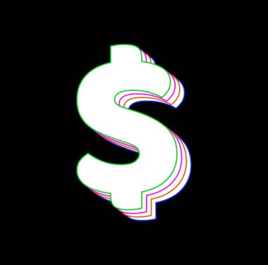 Dolar simgesi tasarım vektörü.