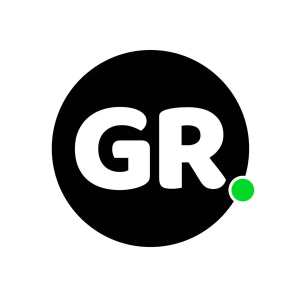 Markenname Initialbuchstaben Monogramm Mit Grünem Punkt — Stockvektor