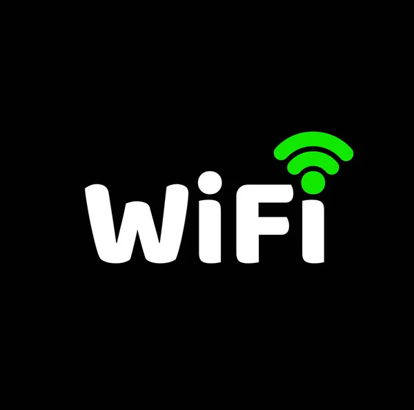 Ícone Wifi Texto Logotipo Letras — Vetor de Stock