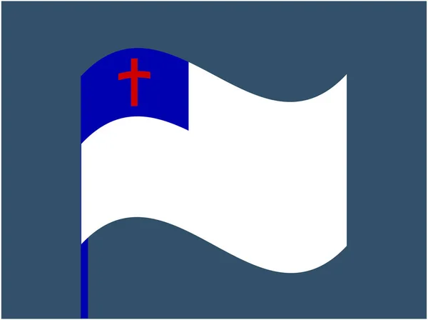 Christianity Vector Flag Christian Religion Flag Cross — Stock Vector