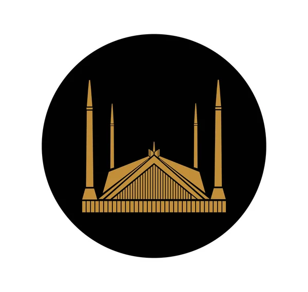 Shah Faisal Masjid 아이콘은 황금색이다 파이잘 아이콘이야 Shah Faisal Masjid — 스톡 벡터