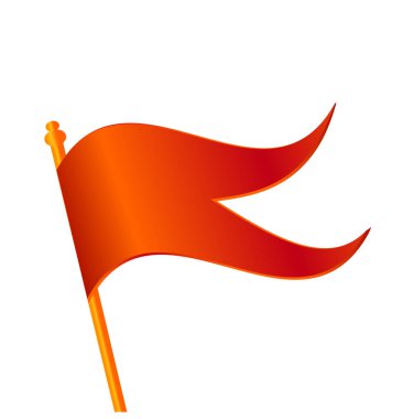 Bragva (Turuncu) Bayrak vektör simgesi. Hinduizm bayrağı simgesi. Keshariya bayrak illüstrasyonu. Sanatan sembolü.