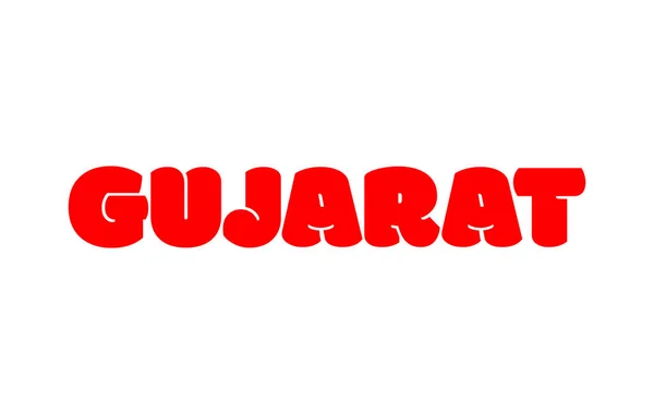 Gujarat Γραμμένο Κόκκινο Χρώμα Λογότυπο Επιστολόχαρτου Gujarat — Διανυσματικό Αρχείο
