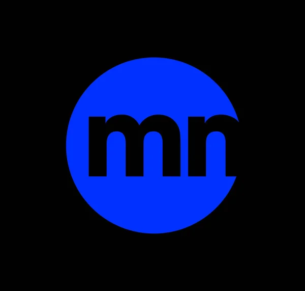 Nome Della Società Iniziali Lettere Monogramma Icona Logo Blu — Vettoriale Stock
