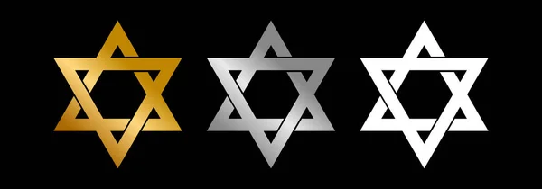 Altın Gümüş Beyaz Renkli Yahudilik Vektör Simgesi — Stok Vektör