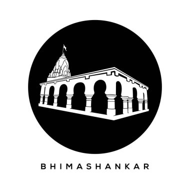 Efendi Shiva (Bhimashankar) Tapınak vektör simgesi. Bhimashankar Tapınağı simgesi.