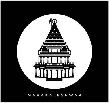Efendi Shiva (Mahakaleshwar Jyotirlinga) tapınak vektör simgesi. Mahakaleshwar Tapınağı sembolü.
