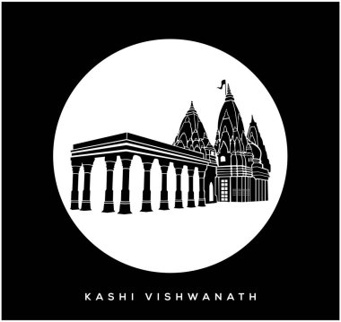 Efendi Shiva (Kashi Vishwanath Jyotirlinga) tapınak vektör simgesi. Kashi Vishwanath tapınağının sembolü..