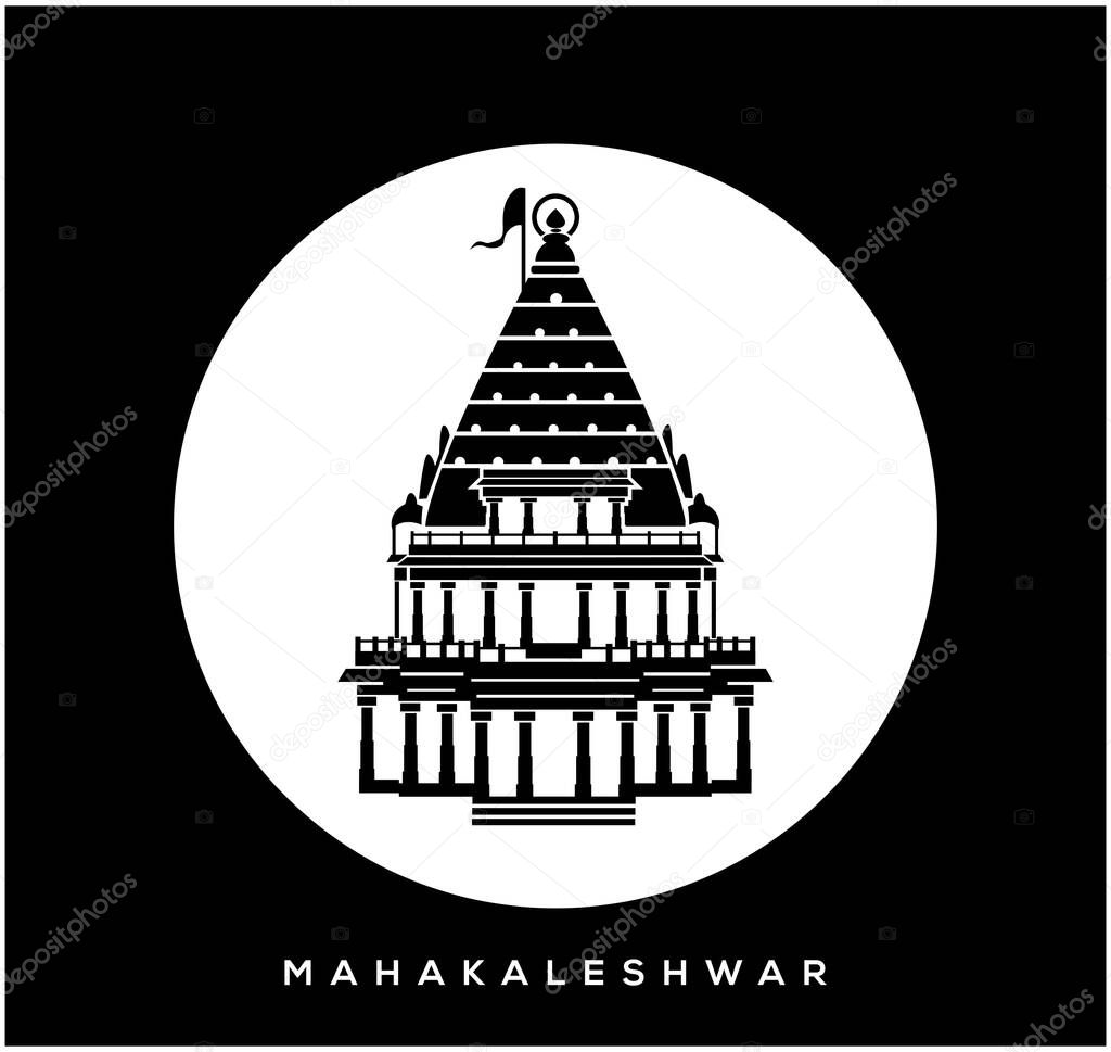 lord shiva (Mahakaleshwar Jyotirlinga) temple vector icon. Mahakaleshwar temple symbol.