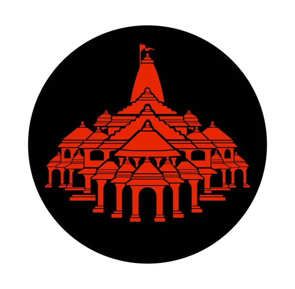 Lord Ram Tempel Vektor Ikon Ram Mandir Ikon — Stock vektor