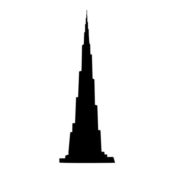 Burj Khalifa Torre Silueta Vector Burj Khalifa Icono Vector — Vector de stock