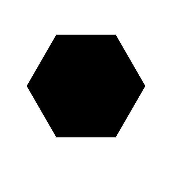 Черный Вектор Шестиугольника Значок Твердого Шестиугольника — стоковый вектор