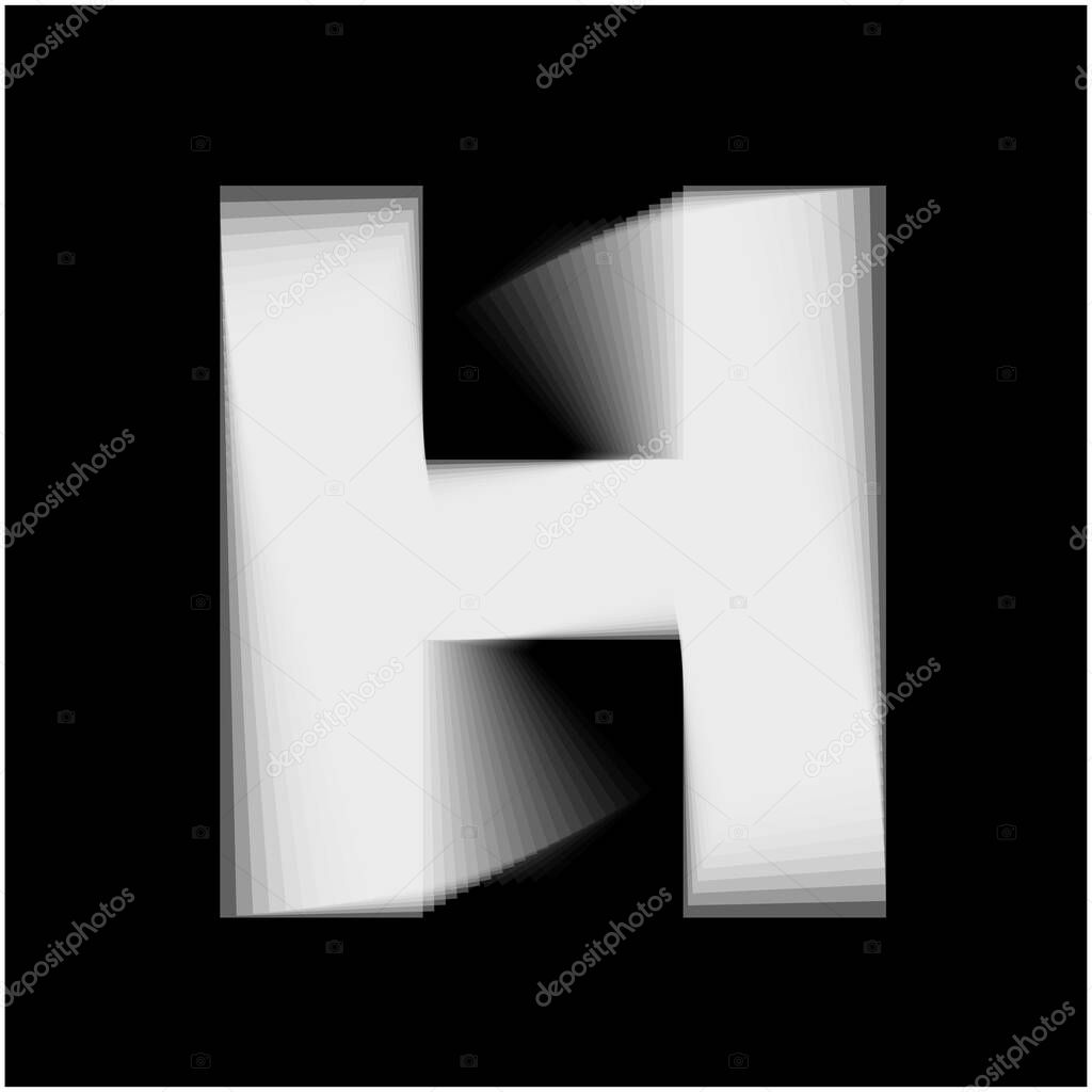 Blur H letters monogram. H brand name icon.