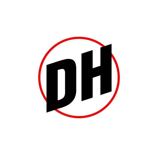 DH harf simgesi. Kırmızı yuvarlak şirket ilk harfleri DH.