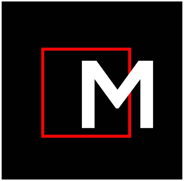Letter Company Name Monogram Letter Red Box — Stock Vector
