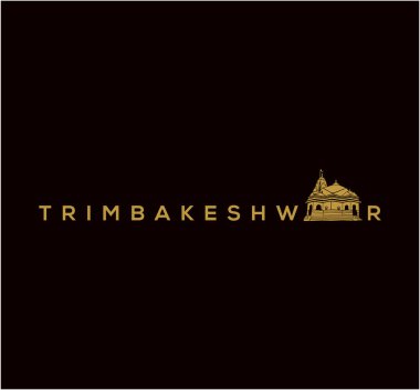 Trimbakeshwar tipografisi ve Trimbakeshwar tapınağı ikonu. Lord Shiva Trimbakeshwar tapınağı ikonu.