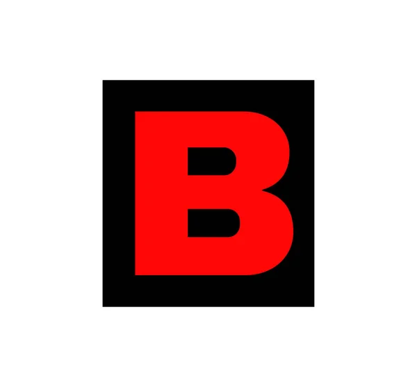 B品牌名称图标矢量形式 红色B方图标 — 图库矢量图片