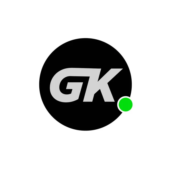 Gk社名は頭文字の文字モノグラム Gk文字アイコン — ストックベクタ