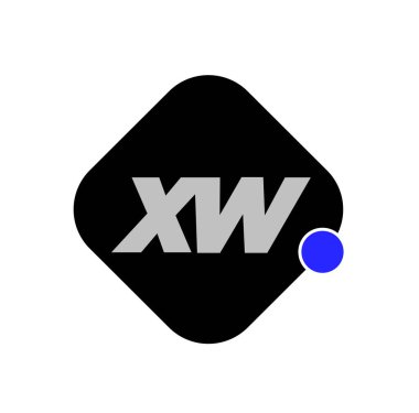 XW Harfleri Şirketin ilk monogramı. XW simge vektörü.