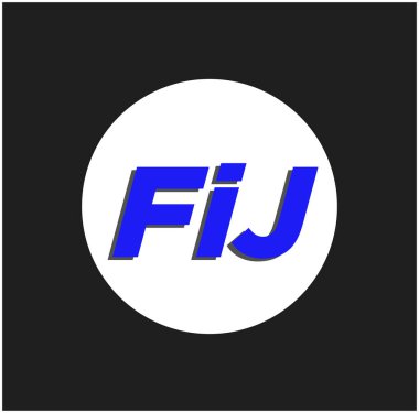 FIJ vektör illüstrasyon simgesi, FIJ şirket adının ilk harfleri.