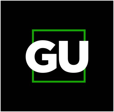 GU harfleri şirketi ilk harfleri monogram. GU marka simgesi vektörü.