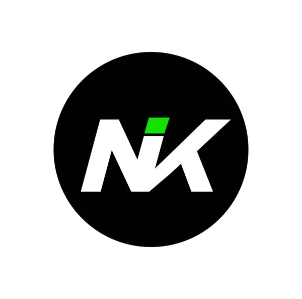 Nik Letras Empresa Nome Inicial Letras Monograma Nik Letras Vetor —  Vetores de Stock