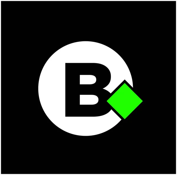 B公司名称首字母单字 带有绿色像素矢量图标的B — 图库矢量图片