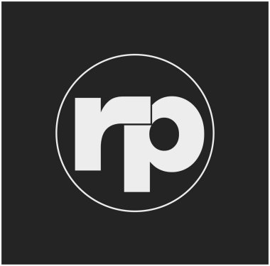 Çember simgeli RP harfleri. RP kepek vektör simgesi harfleri.