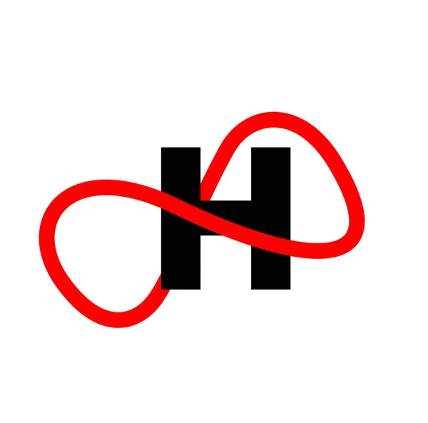 Červeným Nekonečným Monogramem Ikona Písmen Infinity — Stockový vektor