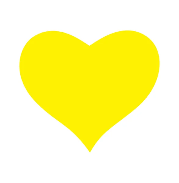 Icona Cuore Colore Giallo Sfondo Bianco — Vettoriale Stock