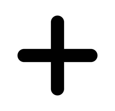 Artı simge vektörü. Siyah Haç vektör simgesi.