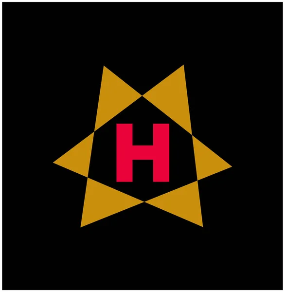 H有6个三角形的商标名称单字 — 图库矢量图片