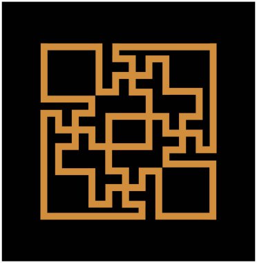 Gamalı haç tasarımı. Çatıdaki gamalı haç, Badami mağarası Hindistan 'da dört dallı bir gamalı haçtır..