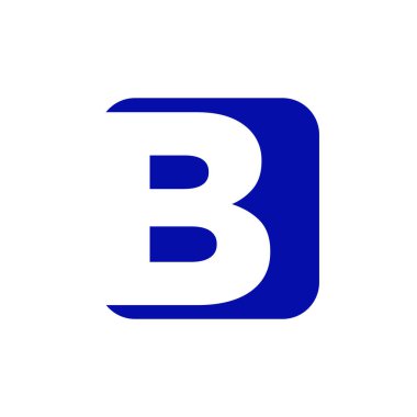 Mavi renkte B markası. B mavi simgesi.