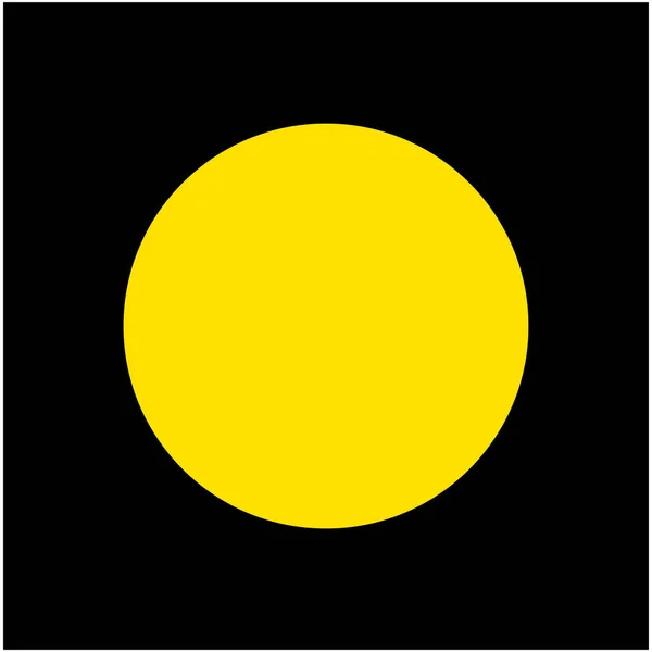 Gele Stevige Stip Zwarte Achtergrond Geïsoleerde Gele Stip — Stockvector