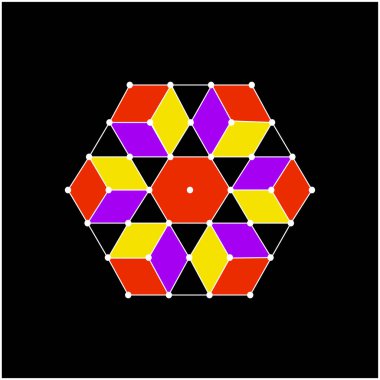 Altı kutu Rangoli tasarımı. Rangoli sanat simgesi vektörü.