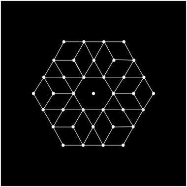 Beyaz kamal Rangoli. Rangoli tasarımı siyah arkaplanda.