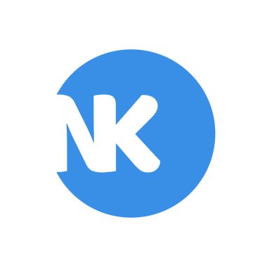 NK şirketinin ilk harfleri baş harfler. NK harf simgesi.