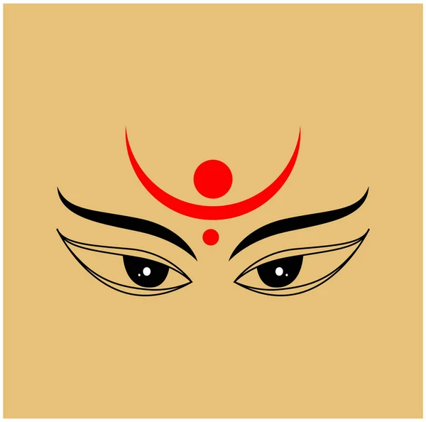 Icona Faccia Shakti Lord Durga Volto Illustrazione — Vettoriale Stock