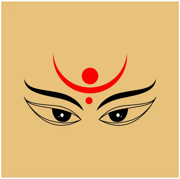 Shakti Gesicht Ikone Lord Durga Gesicht Illustration — Stockvektor