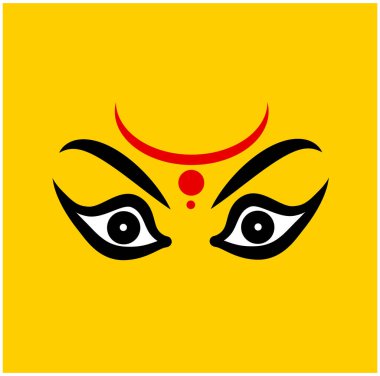 Lord Durga yüz ikonu. Durga gözler vektörü.