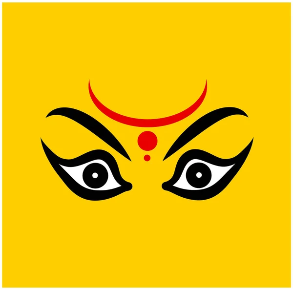 Senhor Durga Ícone Rosto Vetor Olhos Durga — Vetor de Stock