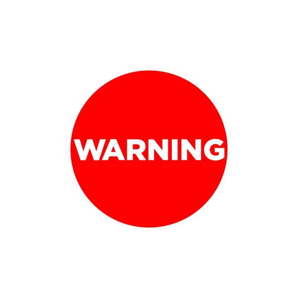 Warnung Typografie Symbol Rotes Warnvektorsymbol — Stockvektor
